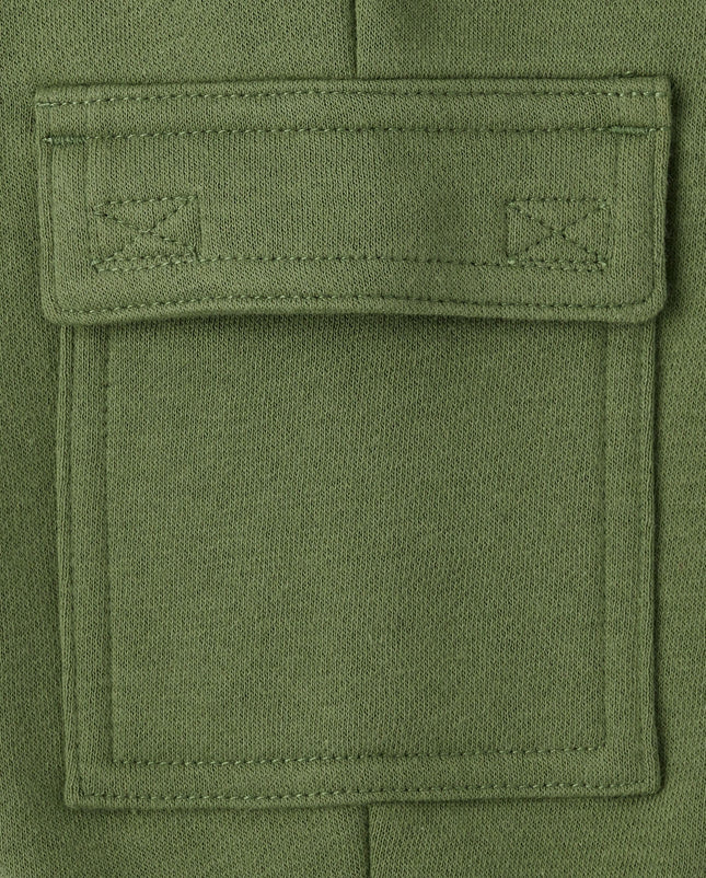 The Children's Place Baby Boys' and Toddler Fleece Jogger Pants, Olive Cargo, 3T