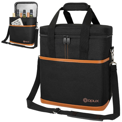 opux Wine Bag, 4 Bottle Wine Cooler Bag, Insulated