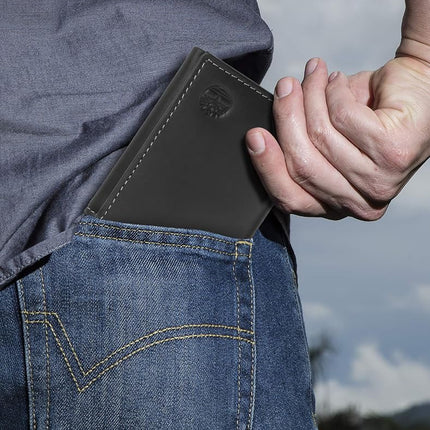 Timberland mens Leather Trifold With Id Window Tri Fold Wallet, Black (Cloudy), One Size UK