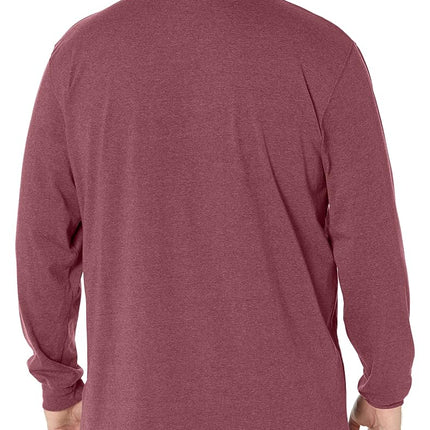 Dickies Men's Long Sleeve Heavyweight Crew Neck Work Utility T-Shirt, Burgundy Single Dye Heather, XL