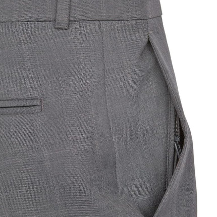 Perry Ellis Men's Modern-fit Performance Pant Dress, Charcoal Plaid, 40W x 32L