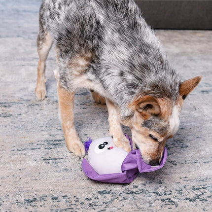 Outward Hound Nina Ottosson Hide N' Find Interactive Plush Dog Puzzle, Dog Enrichment Toys, Plush, Durable Dog Toy, Cauliflower, Purple