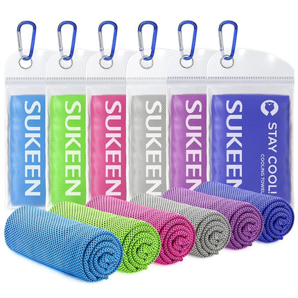 Sukeen Cooling Towels 6 Pack (40"x12") for Neck an