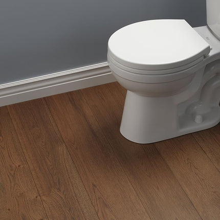 Delta Faucet Morgan Round Front Slow-Close White Toilet Seat with Non-Slip Seat Bumpers, White 801903-WH