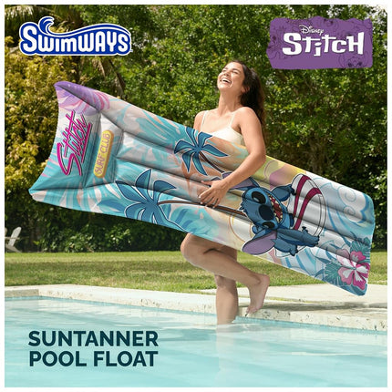 Swimways Stitch Suntanner Pool Float, Inflatable Pool Floats & Kids Pool Toys, Swimming Pool Accessories & Beach Essentials for Teens Aged 14 & Up
