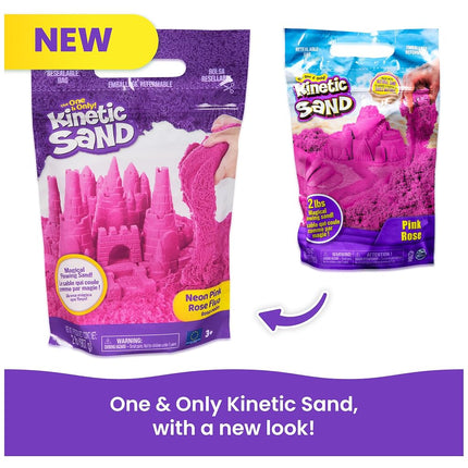 Kinetic Sand, The Original Moldable Sensory Play Sand, Pink, 2 lb. Resealable Bag, Ages 3+