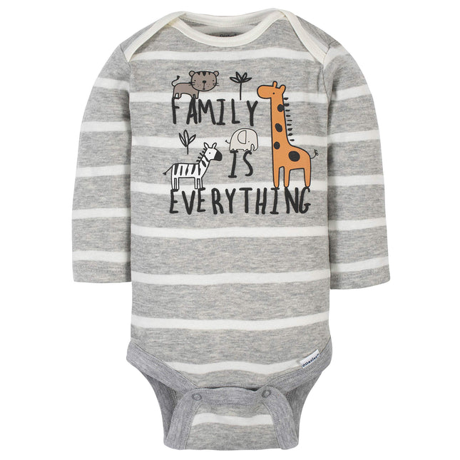 Gerber 6 Pack Baby Boys' Tiger Long Sleeve Onesies Bodysuits