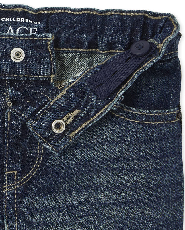 The Children's Place Boys' and Toddler Denim Shorts, Denim Multi 2-Pack, 4T