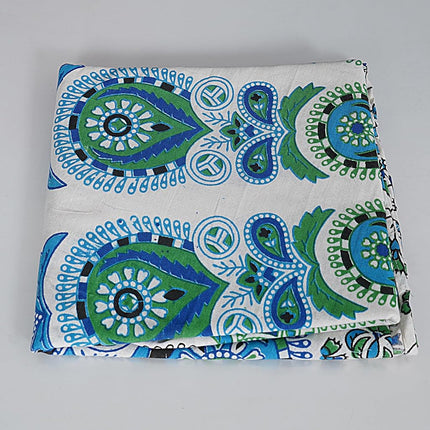 FURNISHFUL FINESSE Sky Blue Peacock Mandala Tapestry,228x272CM
