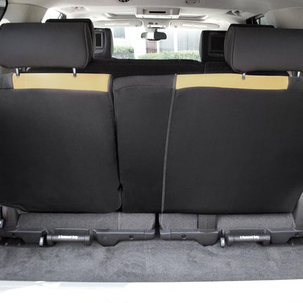 FH Group Back Seat Cloth Car Seat Covers - Universal Fit Rear Seat Covers for Cars with Rear Split Bench, Car Interior Accessories for SUV, Sedan, Van, Beige