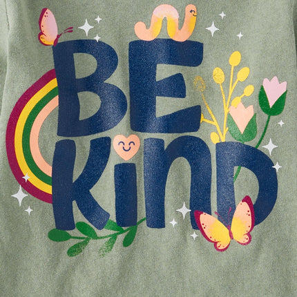 The Children's Place Baby Toddler Girl Short Sleeve Graphic T-Shirt 3-Pack, Be Kind/Love You, 4T