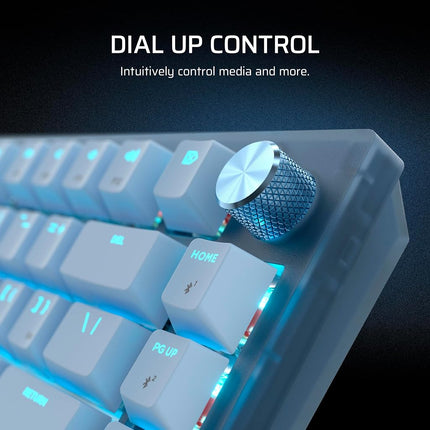 Corsair K65 Plus Wireless 75% RGB Hot-Swappable Mechanical Gaming Keyboard for Mac and iPad � Pre-Lubricated MLX Red v2 Linear Switches, Sound Dampening � QWERTY NA Layout � Glacier Blue