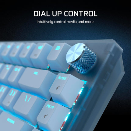 Teclado mecánico inalámbrico para juegos Corsair K65 Plus Wireless 75% RGB con interruptores intercambiables en caliente para Mac y iPad – Interruptores lineales prelubricados MLX Red v2, amortiguación de sonido – Diseño QWERTY NA – Blanco Escarcha