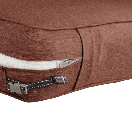 Classic Accessories Montlake FadeSafe Square Patio Lounge Seat Cushion - 5" Thick - Heavy Duty Outdoor Patio Cushion with Water Resistant Backing, Heather Henna Red, 25"W x 25D x 5T (62-020-HHENNA-EC)