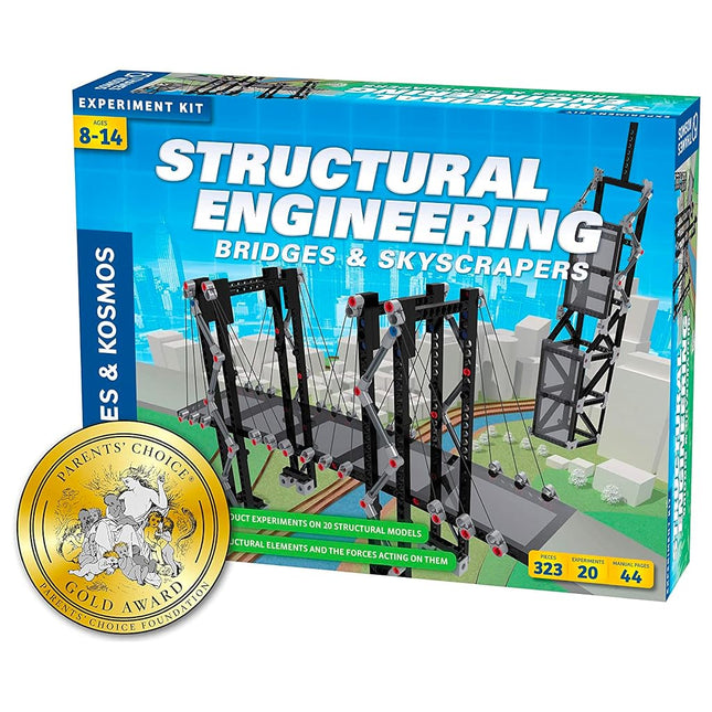 Thames & Kosmos | 625414 | Structural Engineering | Bridges & Skyscrapers |Science & Engineering Kit | Build 20 Models | Learn about Force, Load, Compression, Tension | Ages 8+