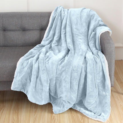 Elegant Comfort Reversible, Solid Sherpa Throw Bla