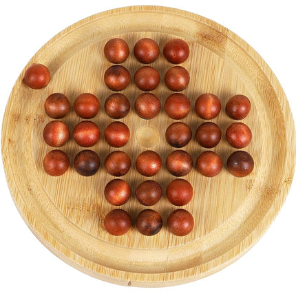 TOWO Wooden Solitaire Game - Peg Solitaire Puzzle 
