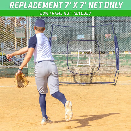 GoSports Team Tone Replacement 7 ft x 7 ft Baseball/Softball Net - Compatible with GoSports Brand 7 ft x 7 ft Baseball Net - Frame Not Included - Navy