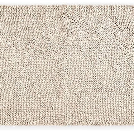 Non Slip Bath Mat, Biege Bathroom Rug, Large Thick Ultra-Soft Absorbent Chenille Washable Bathroom Runner, Quick Dry Microfiber Bathmat for Shower Floor by Casual Living, 24 x 60-Inch, Biege