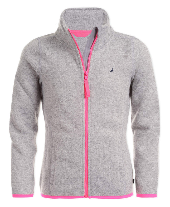 Nautica Girls' Full-Zip Fleece Jacket, Signature L