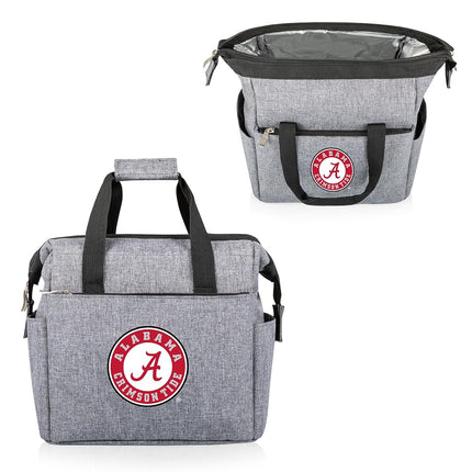 Bolsa de almuerzo hielera On The Go de Picnic TIME NCAA Alabama Crimson Tide, lonchera hielera suave, bolsa de almuerzo térmica (gris jaspeado)