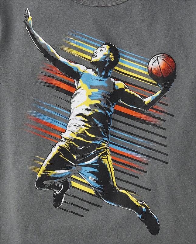 The Children's Place Boys' Sports Short Sleeve Graphic T-Shirts,multipacks, Basketball Player/Multisport Player/Soccerball/Baseball Player/Football, Small