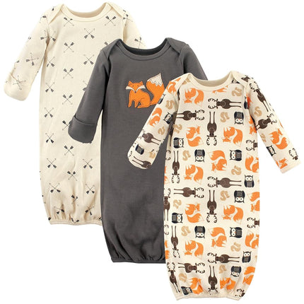 Hudson Baby Baby Girls' Cotton Gowns, Forest, Preemie-Newborn