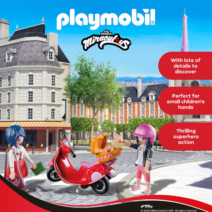 Playmobil | Miraculous | Scooter ride through Paris | Toy from 4 years | Gift for children | Encourages creativity & role play | Play figure with accessories & detailed set | 71864