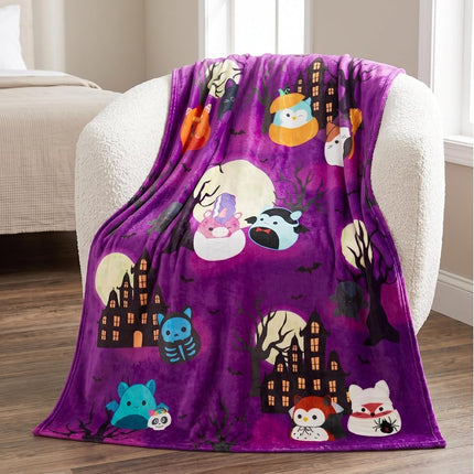 Franco Collectibles Squishmallows Parure de lit Halloween Couverture Douce et Douillette en Peluche, 46 po x 60 po, (Produit sous Licence Officielle)