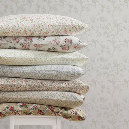 Laura Ashley - Queen Sheets, Cotton Percale Bedding Set, Crisp & Cool Home Decor (Emogene Burnt Orange, Queen)
