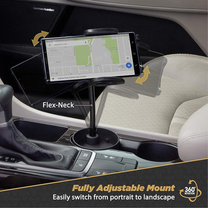 Scosche SUHCUPM-XCES0 Select Cup Holder Phone Mount Cradle for Car or Truck - Universal Hands-Free Gooseneck Mount for Car Cup Holder - Vehicle Cell Phone Cradle for iPhone or Android Smartphones