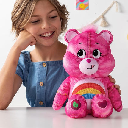 Care Bears 14" Medium Plush, Denim Edition - Cheer Bear, Eco Friendly, Soft Huggable Material!
