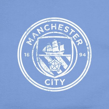 Icon Sports English Premiership Manchester City Mens Vintage Logo Short Sleeve T-Shirt, Light Blue, Small (MC163CT-LB)