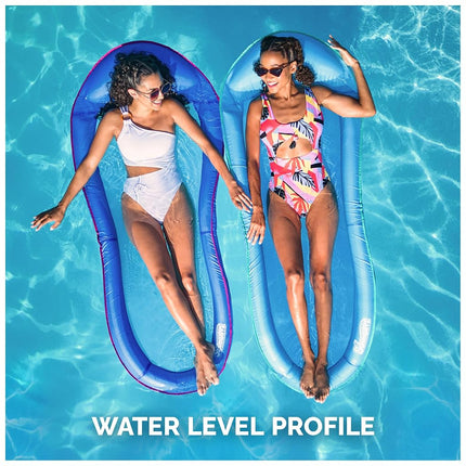 SwimWays Spring Float Premium Hammock Pool Lounger, Inflatable Pool Floats Adult with Fast Inflation for Ages 15 & Up, Sky Blue