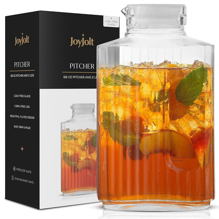 68oz Glass Pitcher with Lid (2 Lids) - Rectangle B
