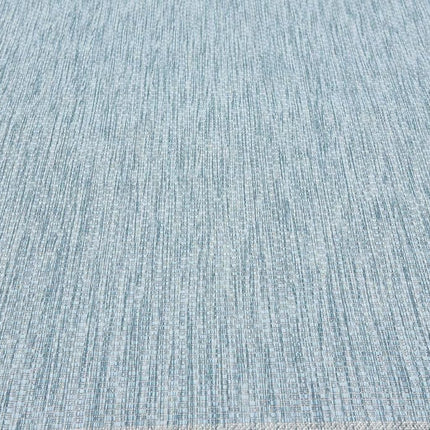 Unique Loom Outdoor Collection Casual Solid Border Indoor and Outdoor Transitional Aquamarine Area Rug (7' x 10')