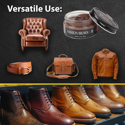 Kelly's Shoe Polish 1.5 oz - Professional Grade Shoe Cream - Condition, Recolor, Polish Leather - Multiple Colors Available, Fashion Brown, 1.5 Ounces