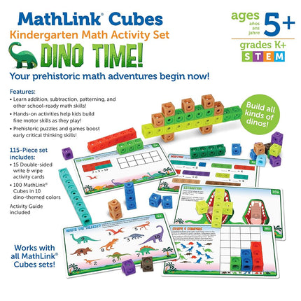 Learning Resources MathLink Cubes Kindergarten Math Activity Set: Dino Time!