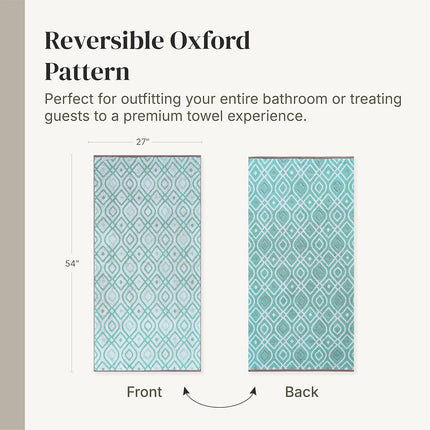 Pacific Coast Textiles 6 Pc Yarn Dyed Towel Oxford Aqua, 6-Piece, 40.6 x 25.4 x 12.7 cm