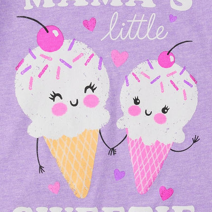 The Children's Place Baby Toddler Girl Short Sleeve Graphic T-Shirt 3-Pack, Auntie/Mommy/Mamas/Daddys, 18-24 Months