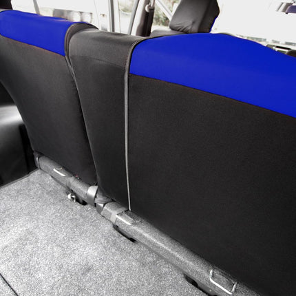 Funda de tela para asiento trasero FH Group - Ajuste universal, fundas de asiento trasero para coches con asiento trasero dividido, accesorios interiores de coche para SUV, sedán, furgoneta, azul