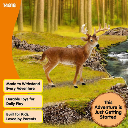 Schleich Wild Life - White-Tailed Buck Toy Figurine - Kids Ages 3+ | 14818
