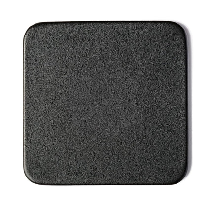Dacasso A1081 Leather Square Coaster Set with Holder, Black, 4-Inch Square