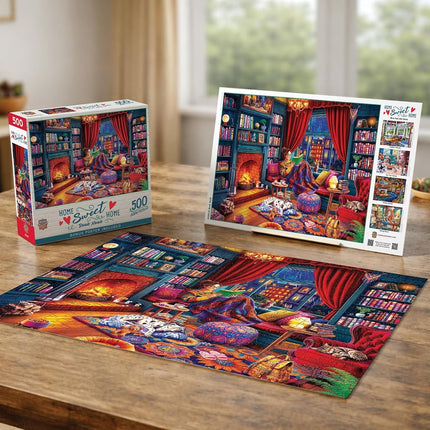 MasterPieces 500 Piece Jigsaw Puzzles for Adults, Family, Or Youth - Stained Glass 4-Pack - 14"x19"