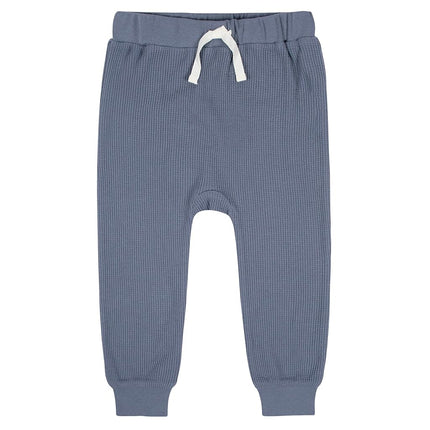 Gerber baby-boys Toddler 2-piece Waffle Hooded Top & Jogger Set, Blue, 12 Months