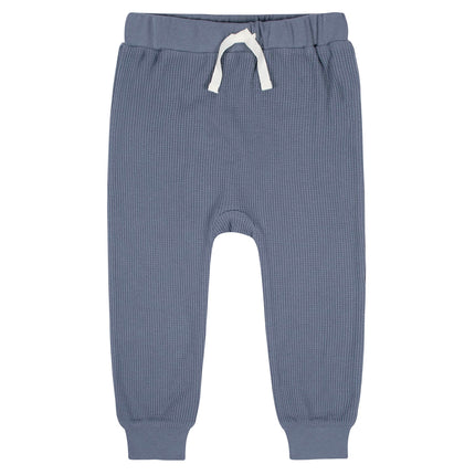 Gerber baby-boys Toddler 2-piece Waffle Hooded Top & Jogger Set, Blue, 18 Months