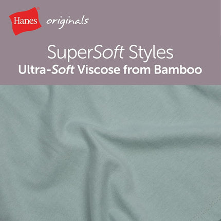 Conjunto de camiseta y shorts de dormir Hanes Originals Supersoft para mujer, ropa cómoda de casa/para dormir