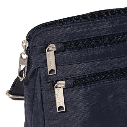 Baggallini Securtex Anti-Theft Crossbody, French Navy, One Size