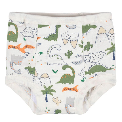 Gerber Baby Boys' Infant Toddler 4 Pack Potty Training Pants Underwear, Dino Green and Navy, 3T