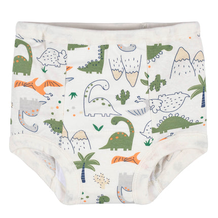 Gerber Baby Boys' Infant Toddler 4 Pack Potty Training Pants Underwear, Dino Green and Navy, 3T
